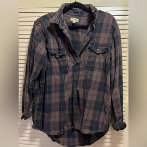 Cute & Warm Tan and Black Checkered Flannel Shirt